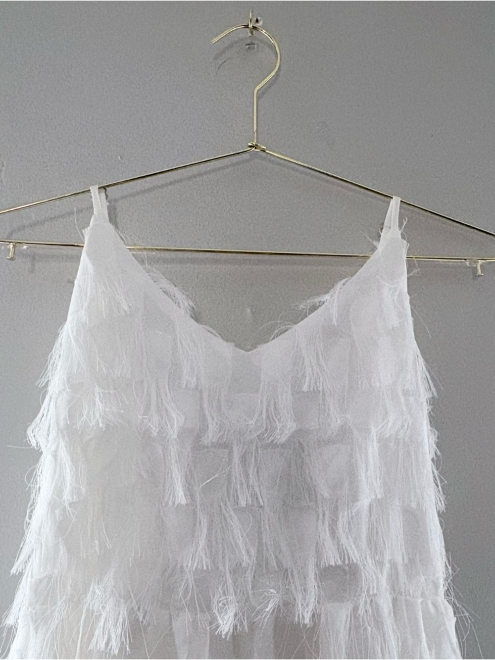 Beautiful White Tassel Fringe Slip Summer Dress - Picture 2 of 3